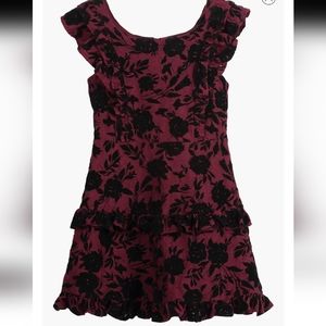 New no tag Zac Posen Kids' Flocked Floral Ruffle Party Dress